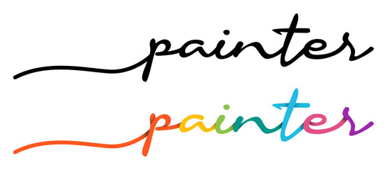 Painter Handwriting Black & Colorful Lettering Calligraphy Banner. Greeting Card Vector Illustration