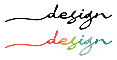 Design Handwriting Black & Colorful Lettering Calligraphy Banner Vector Illustration.