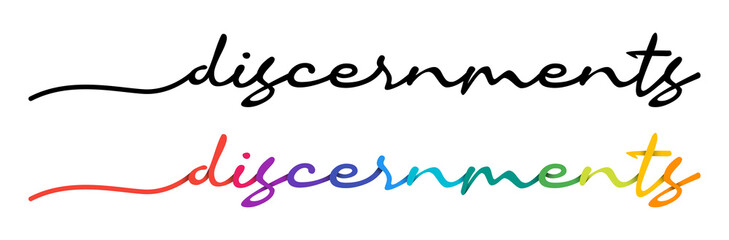 Discernments Handwriting Black & Colorful Lettering Calligraphy Banner. Greeting Card Illustration.
