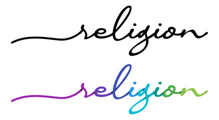 Religion Handwriting Black & Colorful Lettering Calligraphy Banner. Greeting Card Illustration.