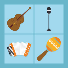 musical instruments icon set