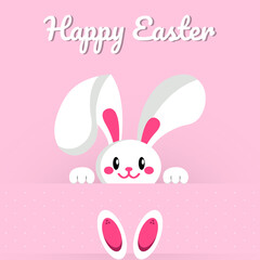 Happy Easter greeting card with cute bunny design