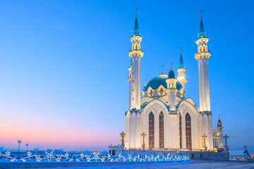 Fototapeta na wymiar The Kul Sharif Mosque in the Kazan Kremlin