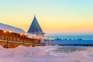 the fortress wall and the watchtower
