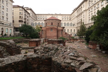 The Church of Saint George, famous red brick rotunda in Sofia