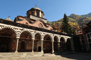 Fototapeta na wymiar The Main Church 'Nativity of the Virgin Mother' at Rila Monastery