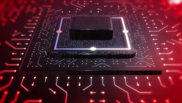 chip technology. beautiful background. electric current from moving chips. information transfer. for tech videos. Cyber and antivirus security