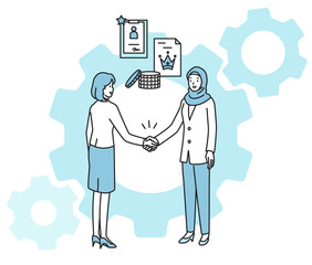 ジョブ型雇用の成立した外国の女性とOL