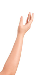 Obraz premium woman hand showing on white background.