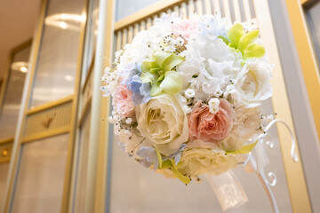A bouquet of flowers that the bride has