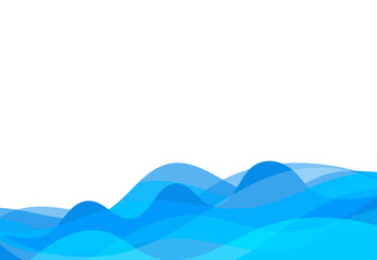 Abstract modern blue wavy background. Curved lines design for report, poster. Vector illustration