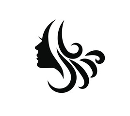 Hair and beauty salon spa logo black vector icon