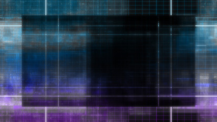 Abstract glitch art grid border background image.