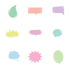 set of cute speech bubbles vector design