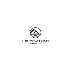 Mountain and beach logo icon design vector template