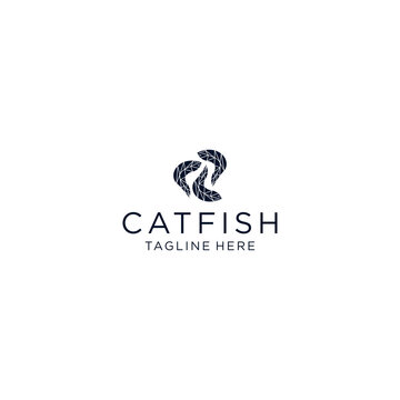 Catfish logo icon design vector template