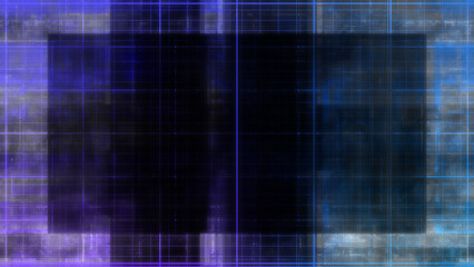 Abstract glitch art grid border background image.