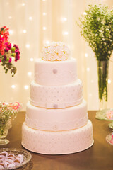 Obraz na płótnie Canvas fake wedding cake with decoration 