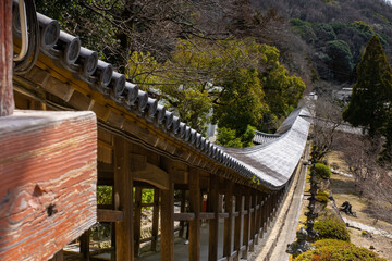 岡山県の吉備津神社の長い回廊