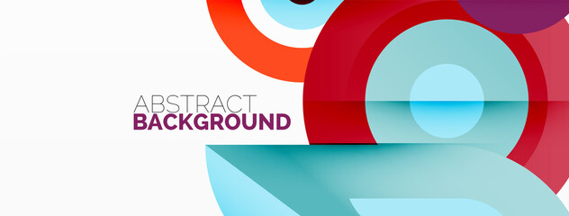 Abstract round shapes background. Minimalist decoration. Geometric background with circles and rings