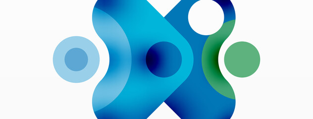 Creative geometric wallpaper. Minimal bubble arrow and circle abstract background. Techno business template for wallpaper, banner, background or landing