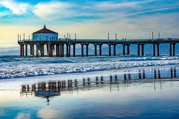 Poster scenic pier at Manhattan Beach near Los Angeles © travelview