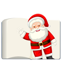 Naklejka premium Opened blank book with Santa Claus