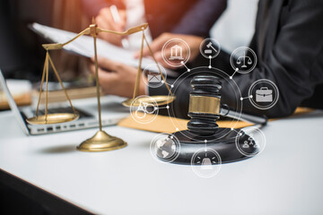 justice and law concept.Male judge Consultation and legal concepts, lawyers, 