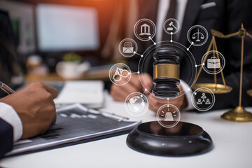 justice and law concept.Male judge Consultation and legal concepts, lawyers, 