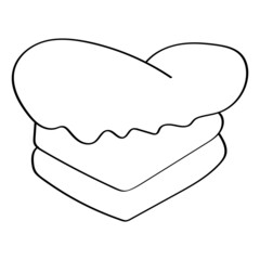 Sketch cake isolated on white background