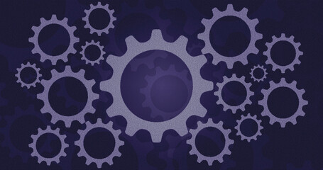 Abstract blue gears background for art concept