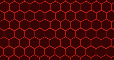 Abstract red geometric modern background. Hexagon shape texture for art design