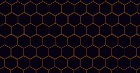 Golden geometric modern background. Hexagon shape texture for art design