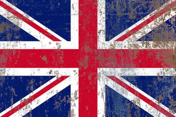 Fototapeta premium Flag of united kingdom painted on a rustic old industrial metal sheet