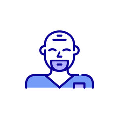 Male nurse. Healthcare worker icon. Pixel perfect, editable stroke, color