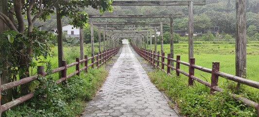 Isosaki, Hualien - Apr 11, 2022 : Installation Art on a Cloudy Day by the Sea, Taiwan