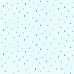 a seamless pattern of light blue raindrops