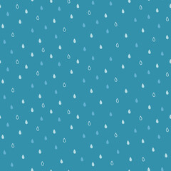 a seamless pattern of blue raindrops