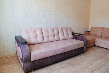 simple living room interior with sofa bed