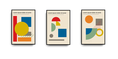 Set of minimal posters with geometric design from the 20s of the 20th century.