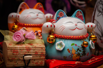 Fototapeta premium FENG SHUI. MONEY TALISMANS. ALLOWING CAT 