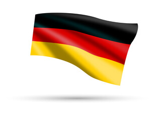 The flag of Germany, in a vector illustration isolated on a white background