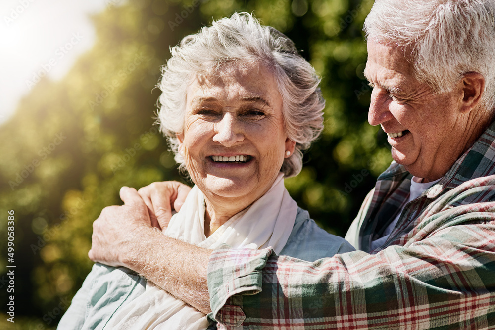 Canvas Prints These are the happiest days. Shot of a happy senior couple relaxing together outdoors.