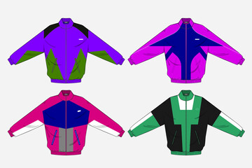 retro vintage windbreaker hoodie jacket template © Ronillo