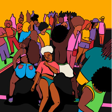 Friends dancing at party on the street (Baile Funk)