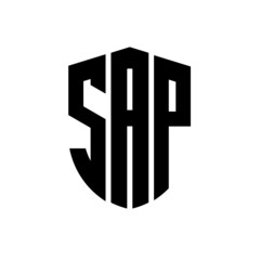 SAP letter logo design. SAP modern letter logo with black background. SAP creative  letter logo. simple and modern letter logo. vector logo modern alphabet font overlap style. Initial letters SAP  - obrazy, fototapety, plakaty