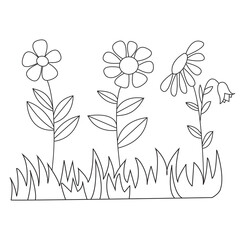 Beautiful Easy Flowers Coloring book For Preschool Children. Cute Educational Flowers Coloring Page For Kids.