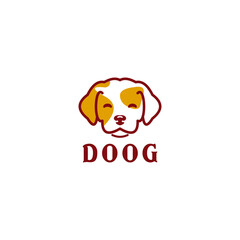 Cute dog logo icon design template. luxury, premium vector