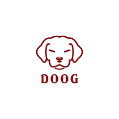 Cute dog logo icon design template. luxury, premium vector