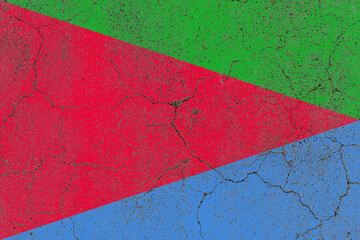 Eritrea flag on a cracked old concrete wall surface